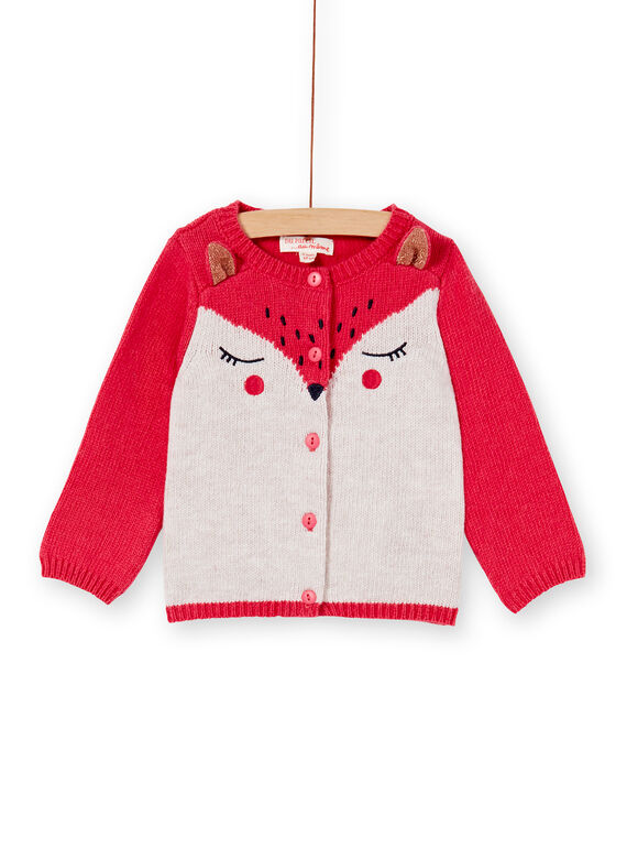 Gilet rose bébé fille KILUCAR1 / 20WG09P1CARD312